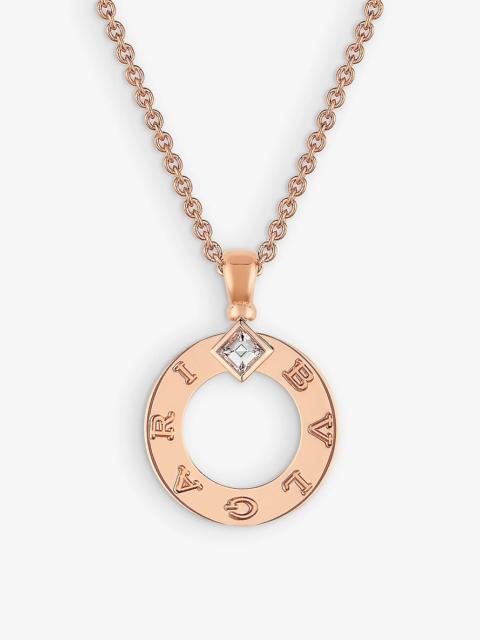 BVLGARI BVLGARI BVLGARI 18ct rose-gold and 0.09ct brilliant-cut diamond pendant necklace