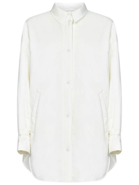 Herno Oversized white shirt in ultralight 20 denier nylon with thin padding.