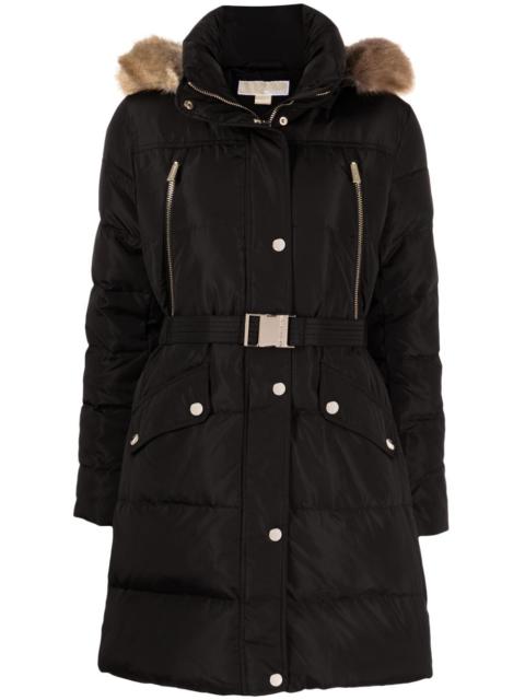 MICHAEL KORS belted puffer coat
