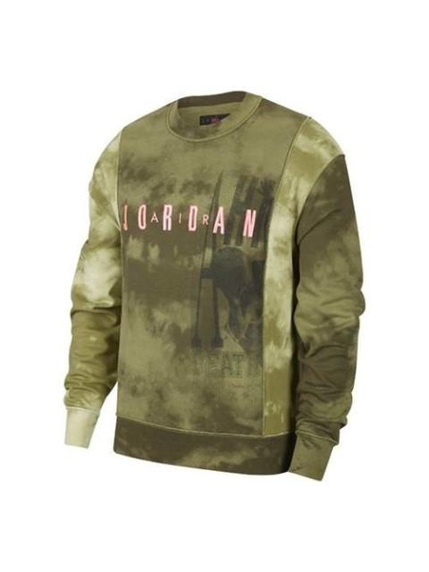 Jordan Air Jordan Sport DNA Embroidered Camouflage Sweatshirt For Men Green/Pink CD5733-375
