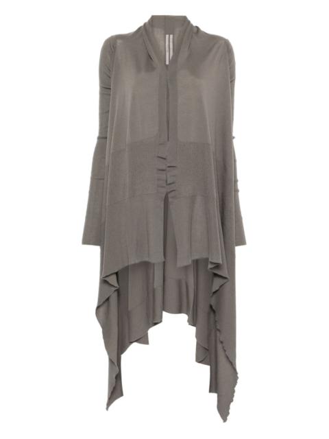 Rick Owens ribbed asymmetric wool coat