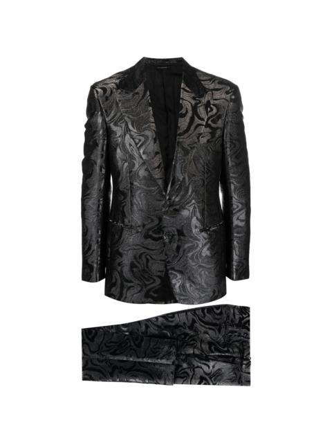 TOM FORD jacquard single-breasted suit