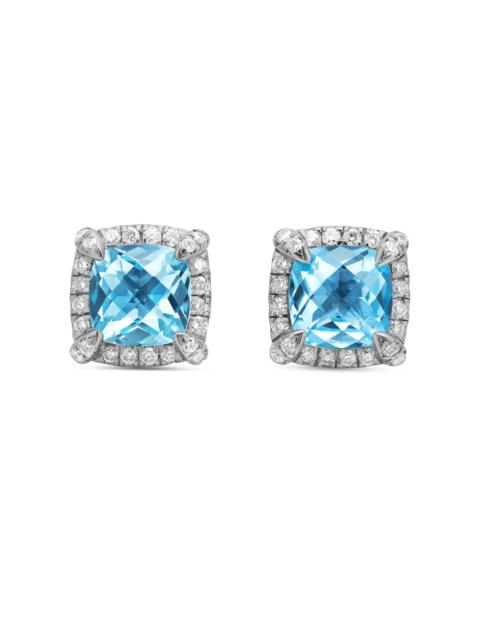 DAVID YURMAN Women's Petite Chatelaine Pavé Bezel Stud Earrings in Sterling Silver - Blue Topaz