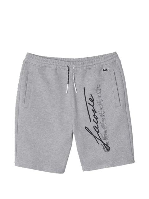 LACOSTE signature print cotton shorts