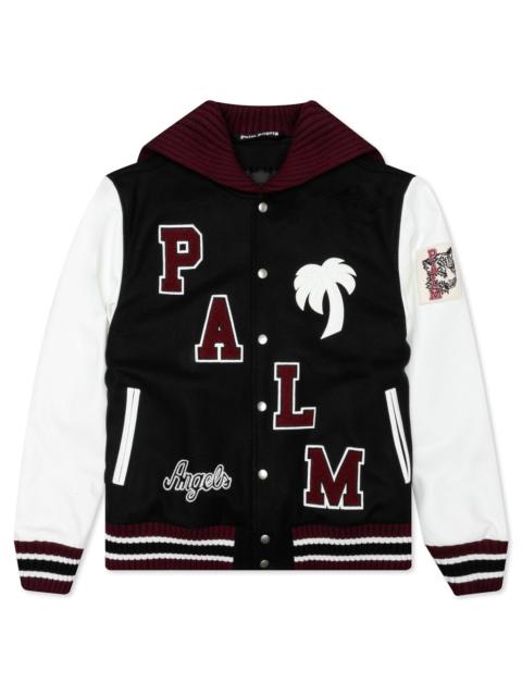 Palm Angels PALM ANGELS MARINE COLLAR VARSITY JACKET - NAVY BLUE