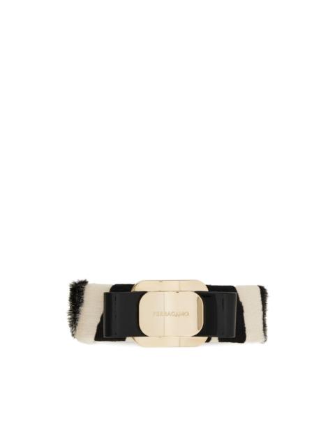 FERRAGAMO Vara Bow zebra-print hairclip