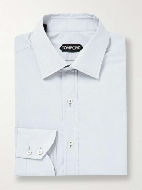 TOM FORD Cutaway-Collar Prince Of Wales Checked Cotton-Poplin Shirt