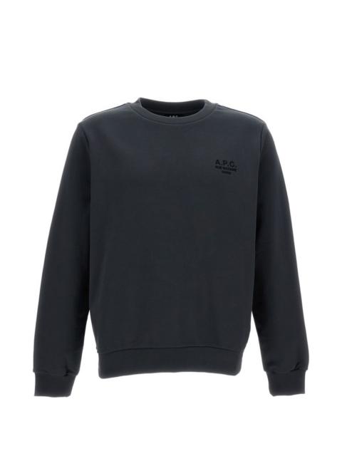 A.P.C. ribbed embroidered-logo sweatshirt