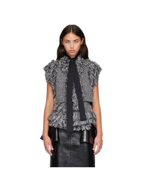 sacai Gray Tweed Vest