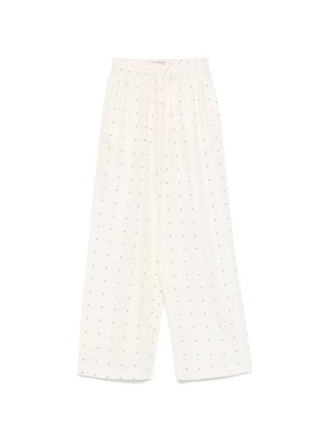 silk dotted trousers