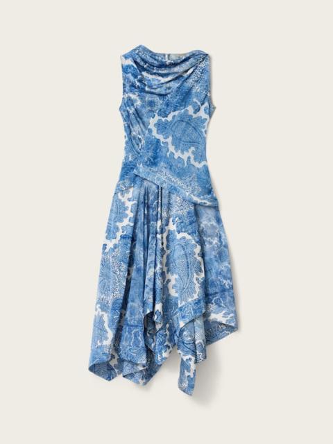 ALLSAINTS PRUE DRAPED ASYMMETRIC MIDI DRESS