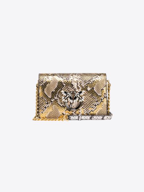 PINKO PINKO GALLERIA MINI LOVE BAG CLICK IN LAMINATED REPTILE SKIN