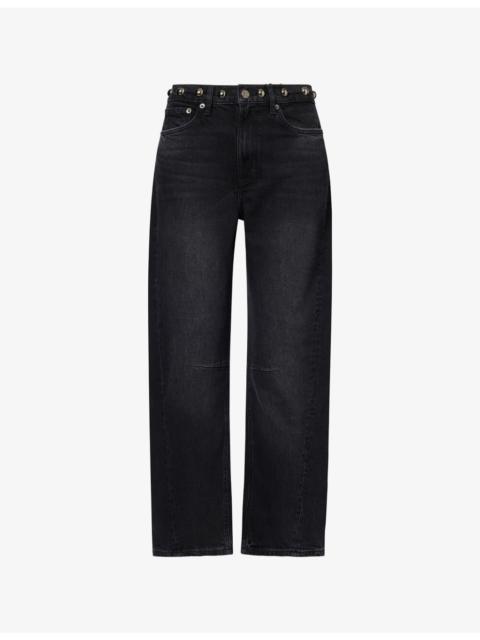 Rails Samo Studded Barrel-Leg Denim Jeans