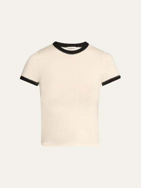 SIMKHAI Carmen Crewneck Ringer Tee