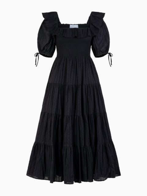 Hill House Home The Corinne Nap Dress - Black Linear Swiss Dot