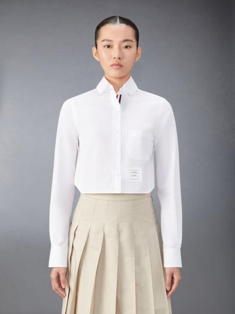 Thom Browne Poplin Classic Round Collar Cropped Shirt