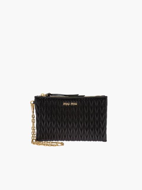 Miu Miu Matelassé nappa leather pouch