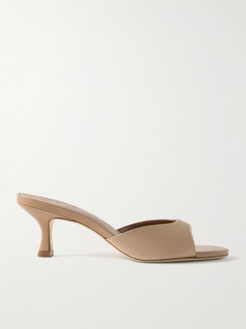 STAUD Brigitte satin mules Beige
