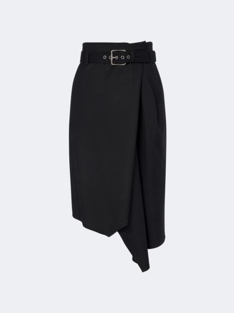 Loewe Belted draped wool midi skirt