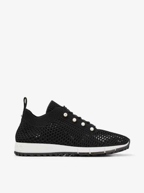 Veles
Black Crochet Knit Low-Top Trainers with Pearls