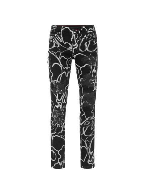 PHILIPP PLEIN skull&bones straight-leg jeans