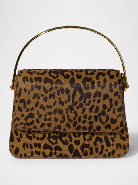 Aria Mini Leopard Calf Hair Top-Handle Bag