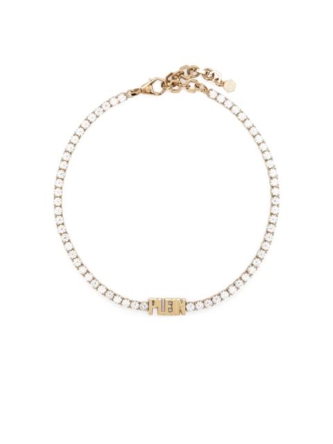 PHILIPP PLEIN crystal-embellished logo necklace