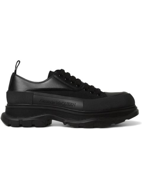 Alexander McQueen Alexander McQueen Tread Slick Low Lace Up Black Canvas and Leather