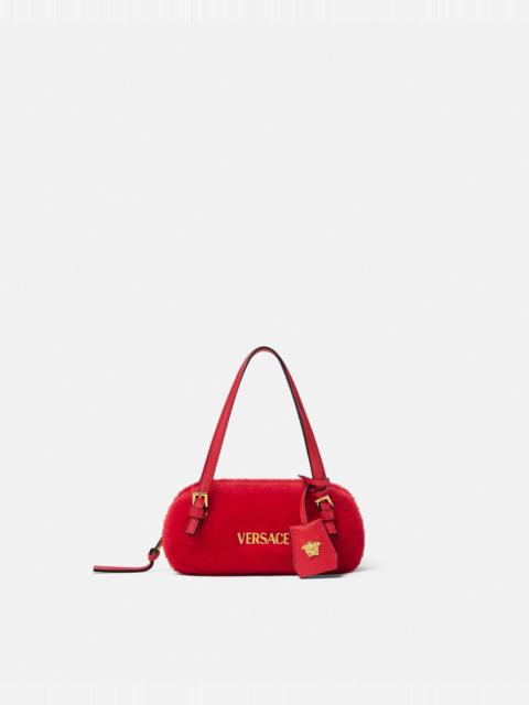 VERSACE Versace Tag Shearling Bowling Mini Bag
