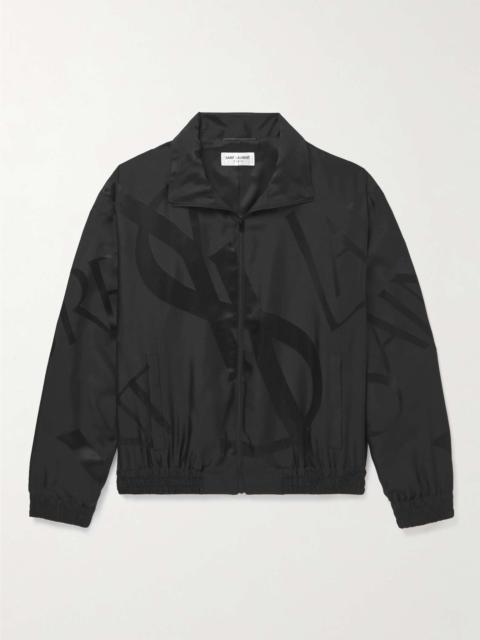 SAINT LAURENT Logo-Jacquard Silk-Twill Track Jacket