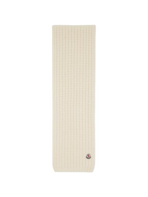Moncler Off-White Ribbed Scarf