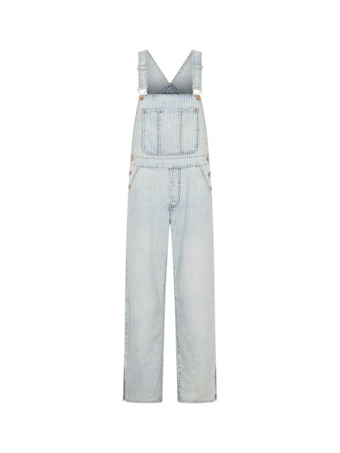 ONE TEASPOON Painters Classic Long Length Denim Overalls - Summer Stripe