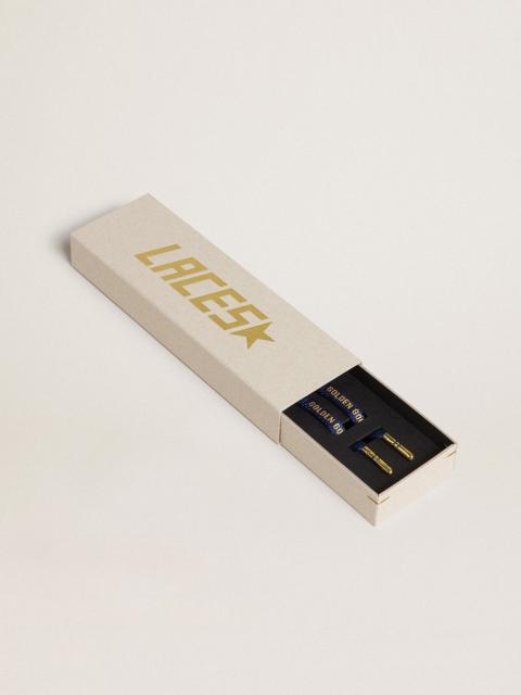 Golden Goose Blue cotton laces with contrasting gold-colored logo