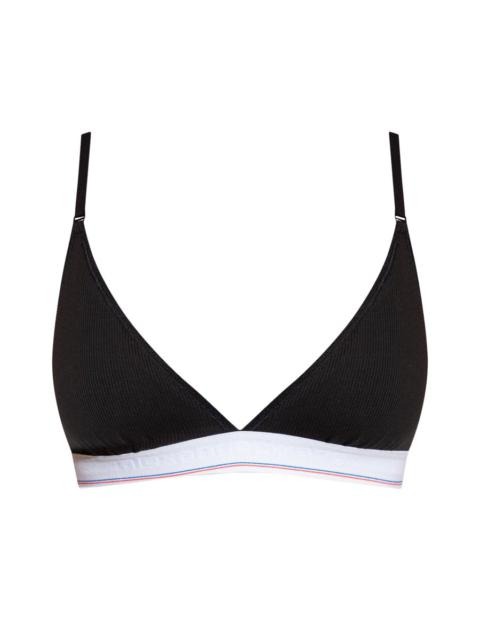 Alexander Wang Sports Bra With Crystal-Studded Logo Trims in Black