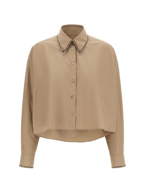 FABIANA FILIPPI jewel-embroidered cropped shirt