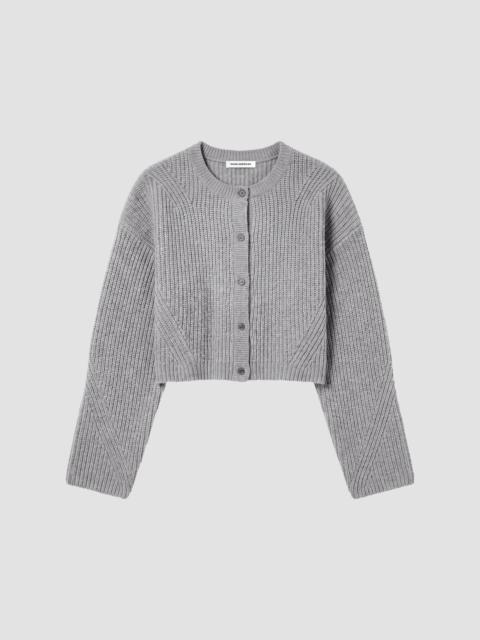 GOOD AMERICAN Women's The Chunky Knit Crop Cardigan - Heather Grey