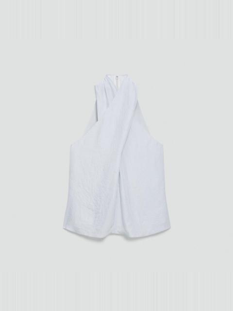 Theory Twisted Halter Top in Washed Twill