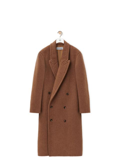 Loewe Double-breasted coat in lama and wool
