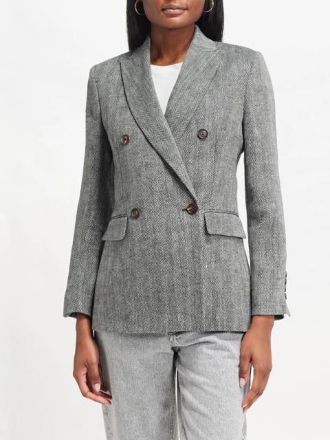 Brunello Cucinelli Double-breasted linen-herringbone tailored jacket