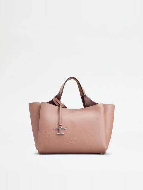 Tod's BAG IN LEATHER MINI - BURGUNDY, PINK