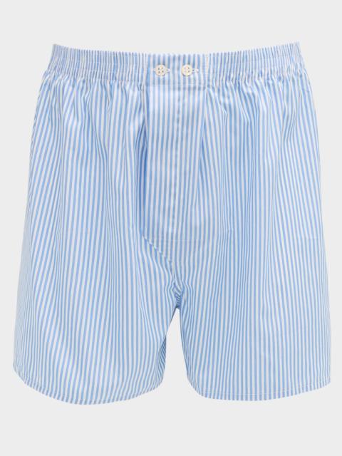 Derek Rose Men's James Classic Fit Cotton Stripe Boxer Shorts