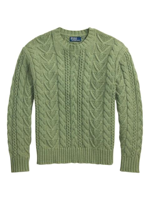 Polo Ralph Lauren Men's Cotton-Blend Fisherman Sweater - Fern Green Combo