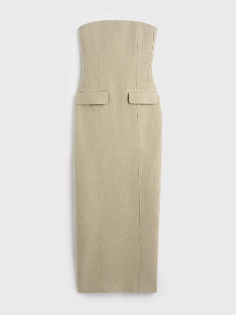 TOTEME Strapless pocket dress beige