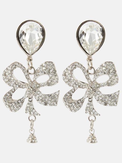 Bow-detail embellished drop earrings