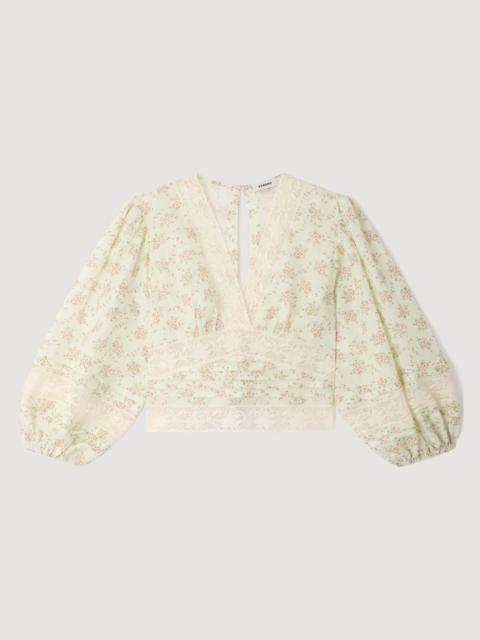 Sandro FLORAL CROP TOP