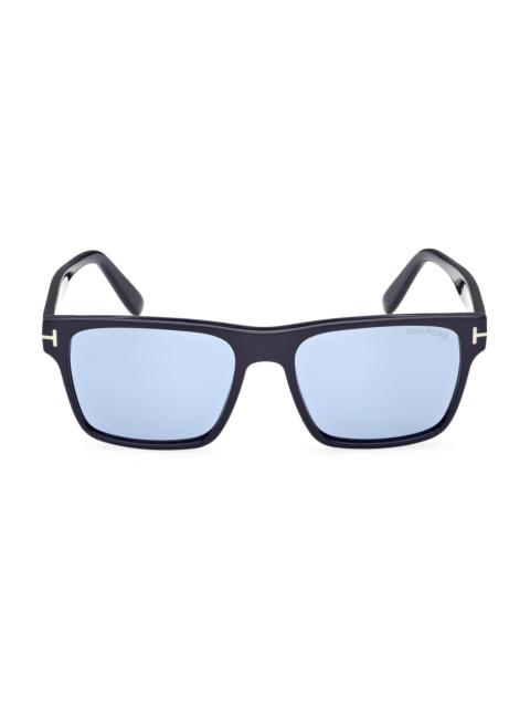 TOM FORD Men's Calder 55MM Square Sunglasses - Blue