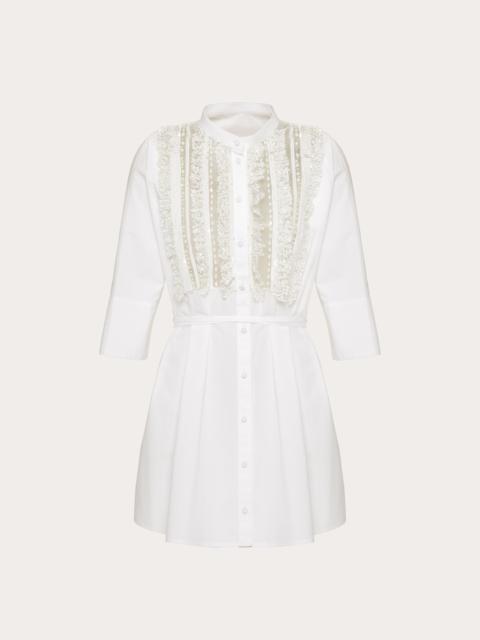 EMBROIDERED COTTON POPELINE DRESS