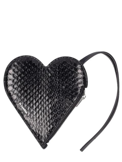 Jil Sander Heart-shaped snakeskin pouch