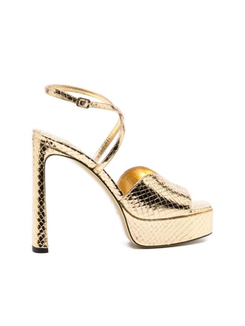 JIMMY CHOO 120mm snakeskin sandals