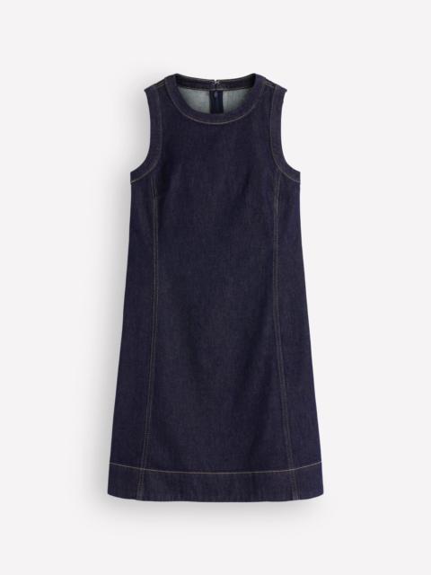 BODEN Lou Denim Shift Dress-Indigo Denim